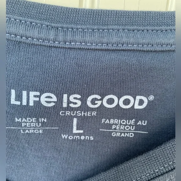 Life Is Good “Here Comes the Sun” (Large) Cobalt Blue with Orange & Yellow words - Picture 3 of 4